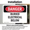 Signmission Buried Electrical Below Danger Sign, Vinyl Decal, 10in W x 7in L, 2PK OS-2PACK-DS-D-710-L-2274 - alternate 5